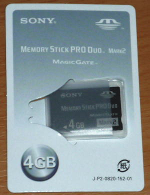 SONY MEMORY STICK PRO Duo SGB